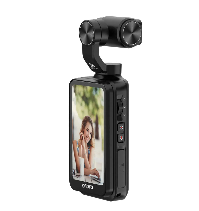 Ordro M5 5K 30fps Pocket Action Camera 3-Axis Anti-shake Digital Video Camcorder 3.5 inch Screen Face Tracking IR Night Vision for Travelling Selfie Recording Vlog Photography