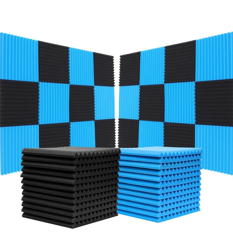 12pcs 30x30x2.5cm Acoustic Foam Soundproof Studio Foam Soundproofing Panels Cinema Muffler Sponge Absorption Treatment Panel for Walls Sound Absorbing