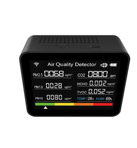 13-in-1 Tuya WIFI Intelligent Air Quality Monitor Indoor CO2 Detector with 2000mAh Battery Real-Time PM2.5 TVOC HCHO Monitoring App Control Smart Home Safety
