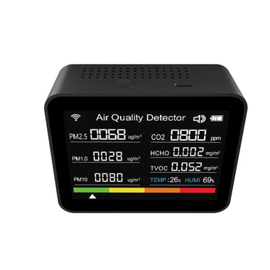 13-in-1 Tuya WIFI Intelligent Air Quality Monitor Indoor CO2 Detector with 2000mAh Battery Real-Time PM2.5 TVOC HCHO Monitoring App Control Smart Home Safety