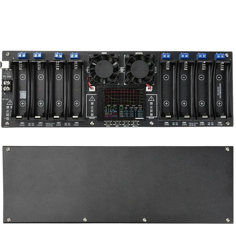 8 Channel 18650 Lithium Battery Capacity Tester Module MAh MWh Digital Battery Power Detector Module 18650 Battery Tester Type-C