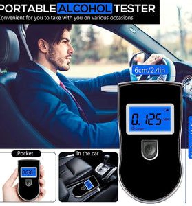 Portable Alcohol Breathalyzer with 20 Mouthpieces Professional Grade Accuracy Blood Alcohol Tester LCD Screen Personal Alcohol Breath Tester