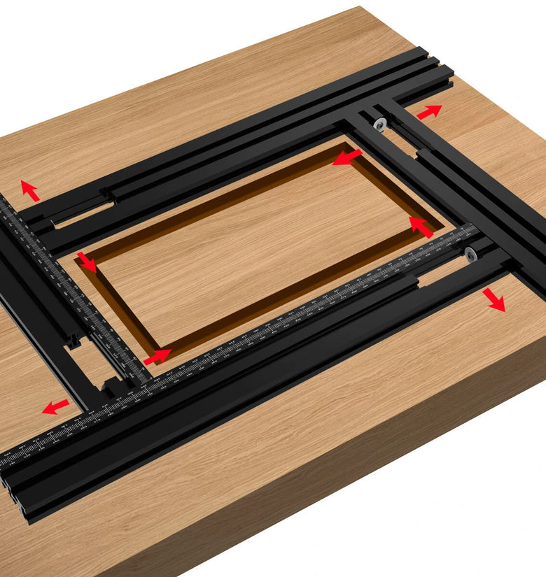 ENJOYWOOD Trimming Machine Milling Groove Engraving Guide Rail Multi-functional Adjustable Backing Auxiliary Guide Bracket WoodworkingTool