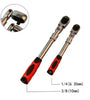 72-Tooth Retractable Ratchet Wrench Set Extensible Handle Carbon Steel Quick Release Spanner 1/4" 3/8" 1/2" Multifunctional Hand Tool