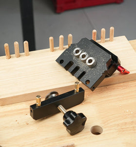 GANWEI Self-Centering Doweling Jig Kit with 9 Drill Guide Bushings and 3 Drill Bits Adjustable Width Dowel Jig for Straight Holes