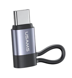 USAMS US-SJ677 AU17 PD30W iP to Type-C Aluminum Alloy Adapter Converter with Anti-lost Lanyard