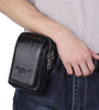Men's Genuine Leather Zipper Waist Pack Phone Storage Waist Bag Belt Hanging Key & Card Storage Bag