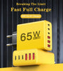 65W 6-Port USB PD Charger 3USB-A+3USB-C PD QC Fast Charging Wall Charger Adapter EU Plug US Plug for iPhone 16 16 Pro 15 14 13 Pro Max for Xiaomi 15pro for Huawei Mate XT for Oppo Reno 13