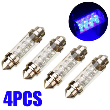 4-Pack 39mm/41mm/42mm Double Tip 8LEDs Car LED Reading Light License Plate Light Trunk Light Bulbs