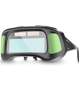 Auto Darkening Welding Goggles Large View Screen Intelligent Dimming Protective Glasses Solar-Powered Adjustable Comfortable Fit for Arc Welding Cutting Grinding Polycarbonate Material