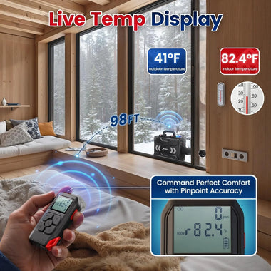 Hcalory Diesel Heater Upgraded Version LCD Panel Remote Control with Wireless Temperature Sensing Function