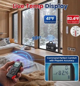 Hcalory Diesel Heater Upgraded Version LCD Panel Remote Control with Wireless Temperature Sensing Function