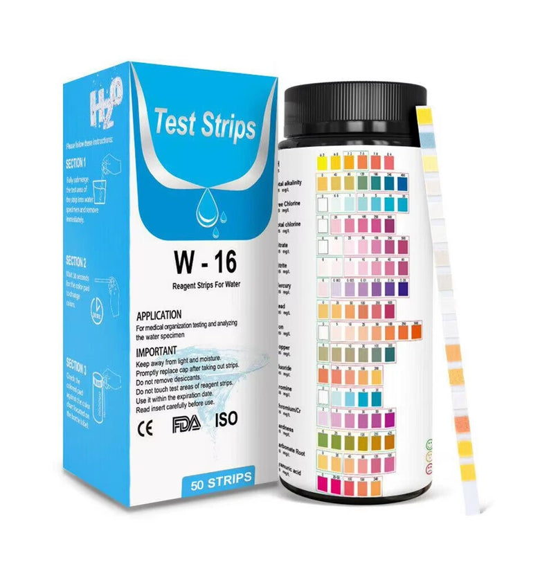 50/100pcs 16-In-1 Drinking Water Test Kits Strip Home Water Quality Test Swimming Pool Spa Water Test Strip Nitrate Nitrite PH Hardness