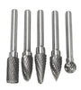 Drillpro RB29 5pcs 6mm Shank Tungsten Carbide Burr Rotary Cutter file Set Engraving Tool