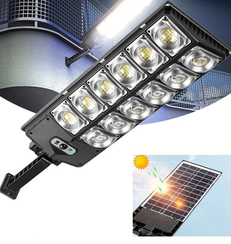 360LED Motion Sensor Solar Street Light Outdoor Home Garden Light Super Bright Waterproof Remote Control Human Body Induction 3 Lighting Mode