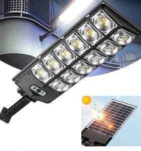 360LED Motion Sensor Solar Street Light Outdoor Home Garden Light Super Bright Waterproof Remote Control Human Body Induction 3 Lighting Mode