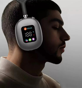 AKZ MAX600 Wireless Headset Bluetooth Headphones HiFi Bass Driver 3D Stereo Low Latancy Digital Display Screen Headset