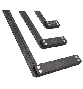 Wnew MM/Inch Precision Woodworking Square Aluminum Alloy Ruler Carpenter Line Drawing Marking Gauge Hole Scribing Ruler