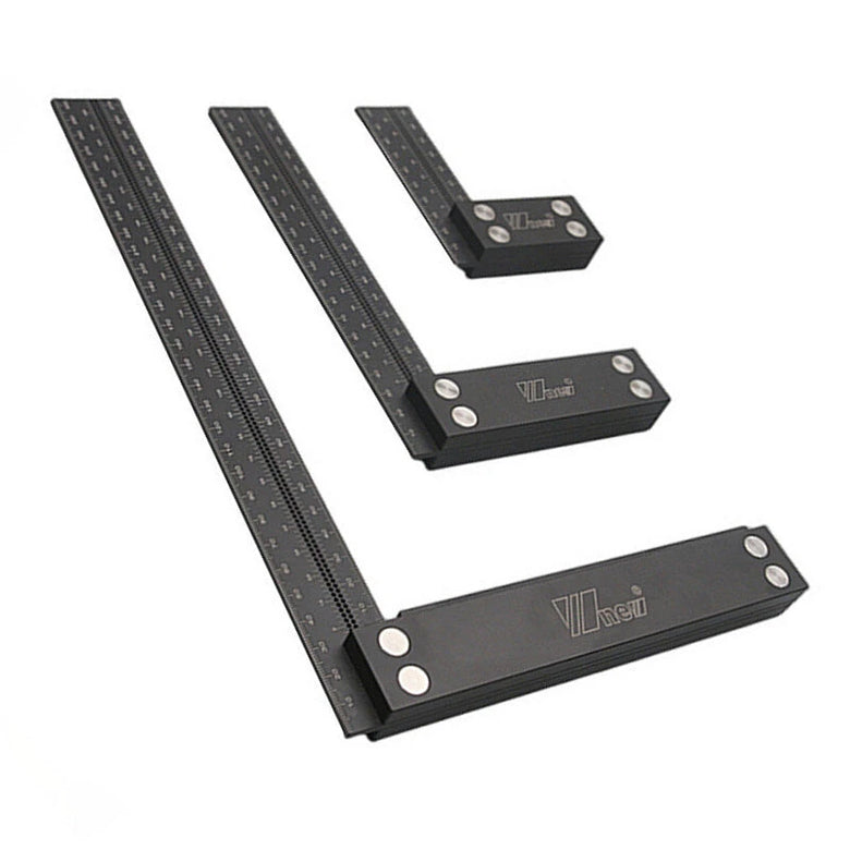 Wnew MM/Inch Precision Woodworking Square Aluminum Alloy Ruler Carpenter Line Drawing Marking Gauge Hole Scribing Ruler