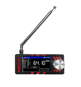 AMNVOLT SI4732 DSP Radio Receiver with HiZ Full Band 1.9 Inch IPS Screen Supports SSB USB LSB AM FM Modes Built-in Headphone Amp Portable Open Source Upgradable Firmware