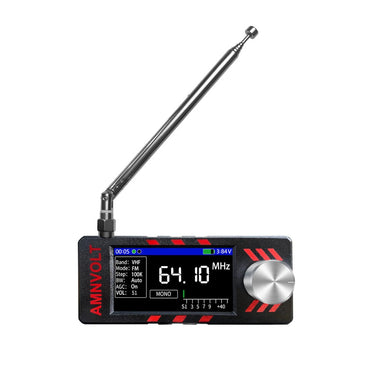 AMNVOLT SI4732 DSP Radio Receiver with HiZ Full Band 1.9 Inch IPS Screen Supports SSB USB LSB AM FM Modes Built-in Headphone Amp Portable Open Source Upgradable Firmware