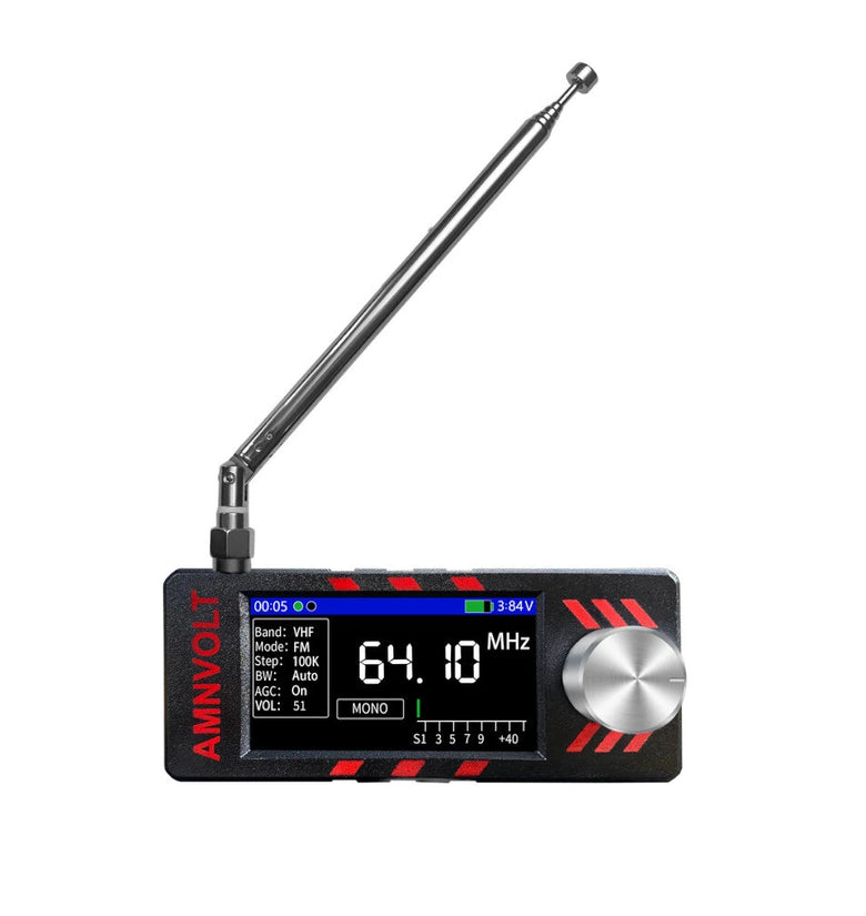 AMNVOLT SI4732 DSP Radio Receiver with HiZ Full Band 1.9 Inch IPS Screen Supports SSB USB LSB AM FM Modes Built-in Headphone Amp Portable Open Source Upgradable Firmware