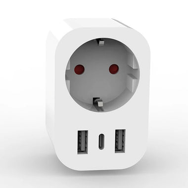 Tuya Smart WiFi Socket EU Plug with USB/Type-C Charging Port Timing Function Phone Remote Control Voice Control with Alexa Google Assistant
