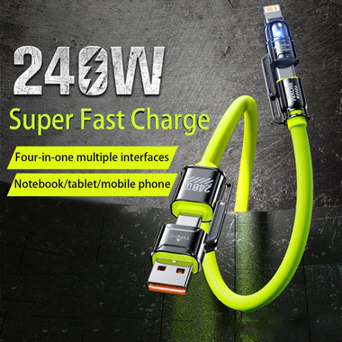 WEKOME WDC-51 240W USB-A/USB-C to USB-C/iP Cable PD Fast Charging Data Transmission Copper Core Line 1.2M Long for iPhone 16 16 Pro 15 14 13 Plus for Huawei Mate XT for Xiaomi 15pro for Samsung Galaxy Z Flip6