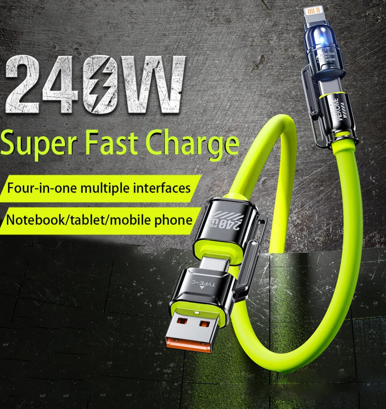 WEKOME WDC-51 240W USB-A/USB-C to USB-C/iP Cable PD Fast Charging Data Transmission Copper Core Line 1.2M Long for iPhone 16 16 Pro 15 14 13 Plus for Huawei Mate XT for Xiaomi 15pro for Samsung Galaxy Z Flip6