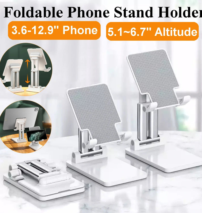 CCT7 Universal Folding Telescopic Desktop Mobile Phone Tablet Holder Stand for iPad Air for iPhone 12 XS 11 Pro POCO X3 NFC