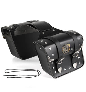 Motorcycle Saddlebags Side Bag Tool Bags Left Right For Chopper Black