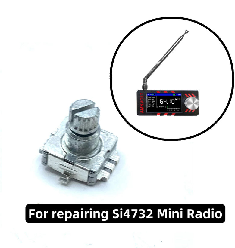 MINI SI4732 Radio Plum Blossom Shaft Rotary Encoder 20-Step 360 Degree Switch 10mm Shaft Smooth Frequency Adjustment High Temperature Resistant Eco-Friendly