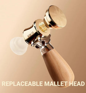 HONGDUI KM-18 Mallet Hammer 22-Ounce Brass Head Mallet Replaceable Plastic Hammer Heads Nylon Inserts Comfortable Handle Reduces Hand Fatigue