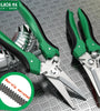 Multifunctional Serrated Stainless Steel Electrician's Scissors 200mm ABS Handles Labor-Saving Spring Versatile Cutting for Fabric and Cables