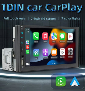 FX2 1Din Car MP5 Player 7 Inch IPS Screen Carplay Android Auto Bluetooth FM Radio Steering Wheel Control USB Support
