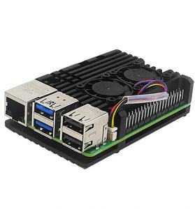 Passive Dissipation Metal Case for Raspberry Pi 5 5B Aluminum Alloy Shell with Dual Cooling Fan