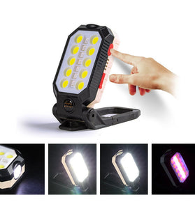 Bikight USB Rechargeable COB Work Light Portable LED Flashlight Adjustable Waterproof Camping Lantern Magnet Design with Power Display
