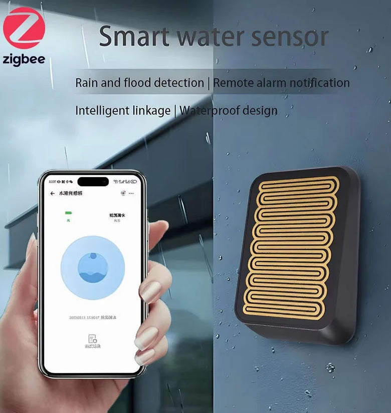 Smart Zigbe Rain Sensor Water Leak Sensor APP Remote Wireless Alarm Outdoor Rain Detection Weather for EWelink APP