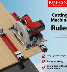 Adjustable Circular Saw Guide Edge Aluminum Alloy Easy Woodworking Cutting Tool Freely Adjustable Accurate Cutting Width Smooth Finish Universal Compatibility