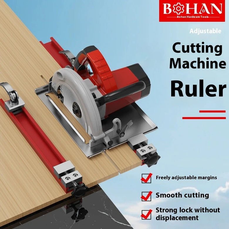 Adjustable Circular Saw Guide Edge Aluminum Alloy Easy Woodworking Cutting Tool Freely Adjustable Accurate Cutting Width Smooth Finish Universal Compatibility