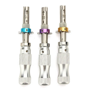 3Pcs Tubular 7 Pins Lock Pick Tools with Transparent 7 Pin Tubular Lock Cylinder Locksmith Tools