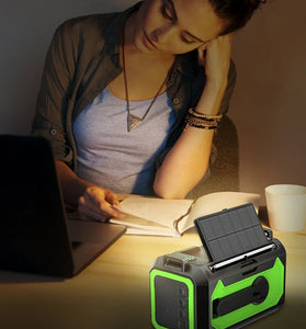 H17 Multifunctional Emergency Radio 12000mAh Solar Crank AM FM NOAA Weather Alert Power Bank Flashlight Compass SOS Survival Gear for Outdoor Camping Power Outage Emergency Kit