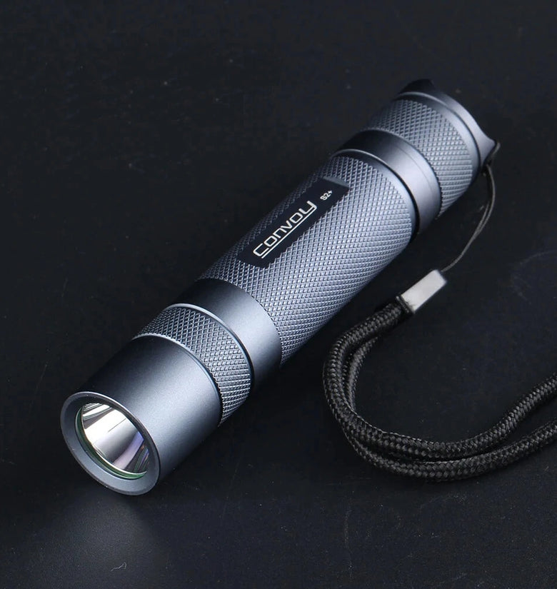 Convoy S2+ with 519A R9080 1240LM/High CRI 12 Groups 18650 Flashlight LED Torch Orange Peel Reflector DTP Copper Plate
