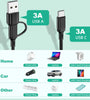 3A USB-A/Type-C to Micro/iP/Type-C Cable Fast Charging Copper Core Line 1.2M Long for iPhone 15 14 13 for Huawei Pura 70 Ultra for Xiaomi Civi4 Pro for Samsung Galaxy S24
