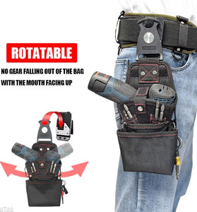 Rotatable Quick-Hanging Tool Bag 1680D Oxford Electrician Drill Belt Holder 360 Adjustable Clip Waterproof Wear Resistant Tool Organizer