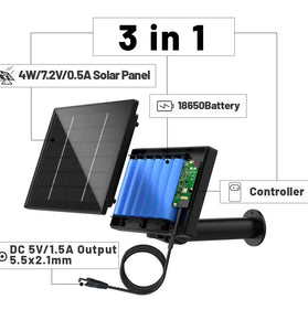 Portable Solar Power Bank D4 5V 6V Solar Battery Charger for Security Camera with DC 5521 Output 4W Solar Panel Battery Charger