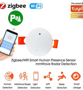 Tuya WiFi /Zigbe Human Presence Detector Smart Human Body PIR Sensor Radar Detector Microwave Motion Sensors Ceiling-mounted