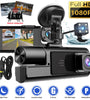 Car DVR Front Inside Rear HD Cameras 1080P Video Rearview Image Car Dash Cam Parking Monitoring with 64G Memory Card