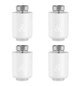 4Pcs Tuya Zigbe Smart Thermostat Radiator Valve Temperature Schedule Setting Window Open Detection Function APP Remote Voice Control Work with Alexa Google Assistance