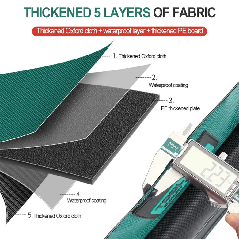 16 Inch Oxford Canvas Waterproof Tool Bag Wear-Resistant Multifunctional Storage Bag Large Capacity for Electricians and DIY Projects